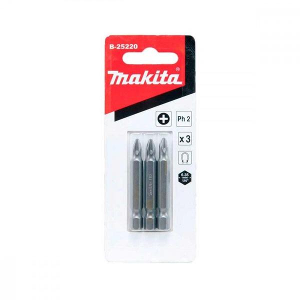 Imagem de Ponteira Makita Bits Phillips Ph2 X 50Mm Com 3 Pecas B-25220