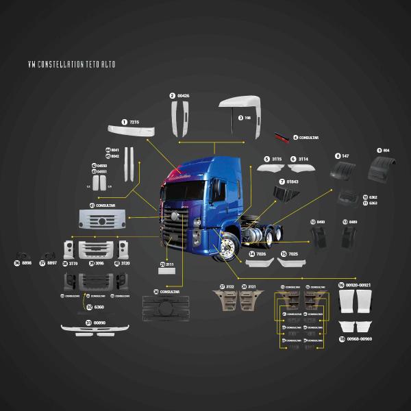 Imagem de Ponteira Para-choque VW Constellation 3D LE