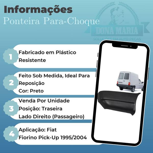 Imagem de Ponteira parachoque traseira direita fiorino pick-up 95/04