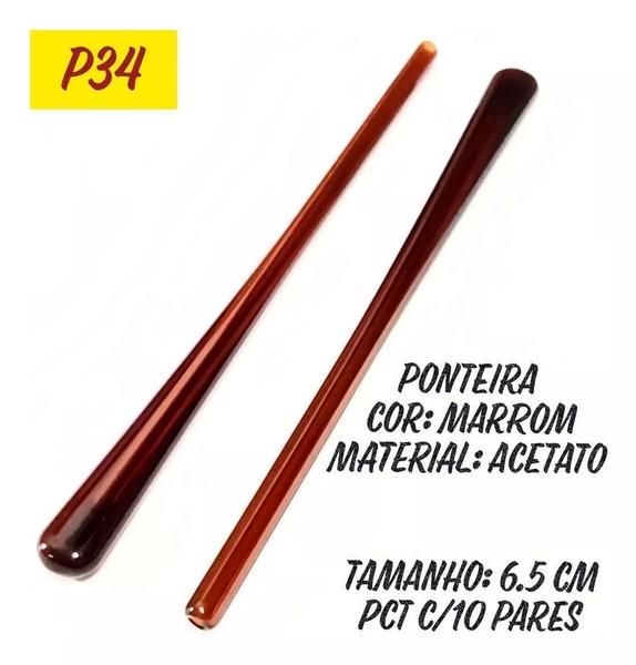 Imagem de Ponteira Silicone Acetato Marrom P 34 (x10)