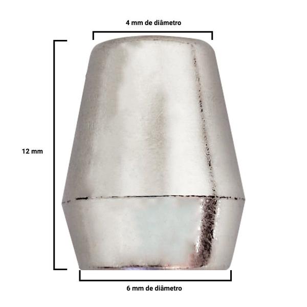 Ponteira Sininho em ABS Niquel 12x10mm para Cordão com 50 unidades - LNS Imagem de Ponteira Sininho em ABS Niquel 12x10mm para Cordão com 50 unidades