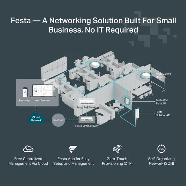 Imagem de Ponto de acesso sem fio TP-Link Festa F65 Wi-Fi 6 AX3000