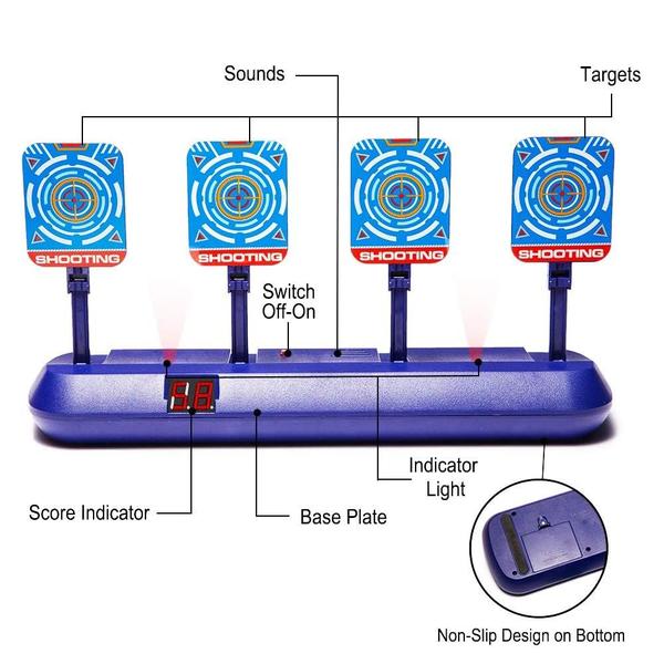 Imagem de Pontuação automática eletrônica Shooting Target Fibevon para armas Nerf