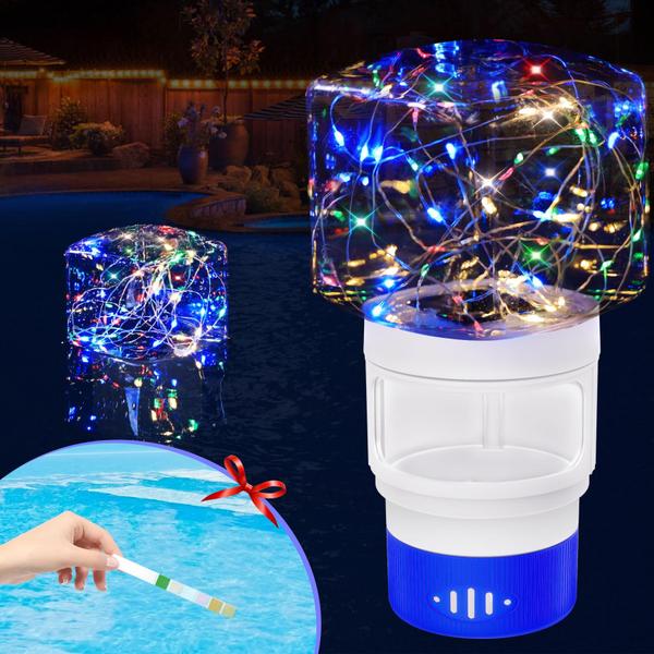 Imagem de Pool Chlorine Floater FineBud Solar com luz colorida