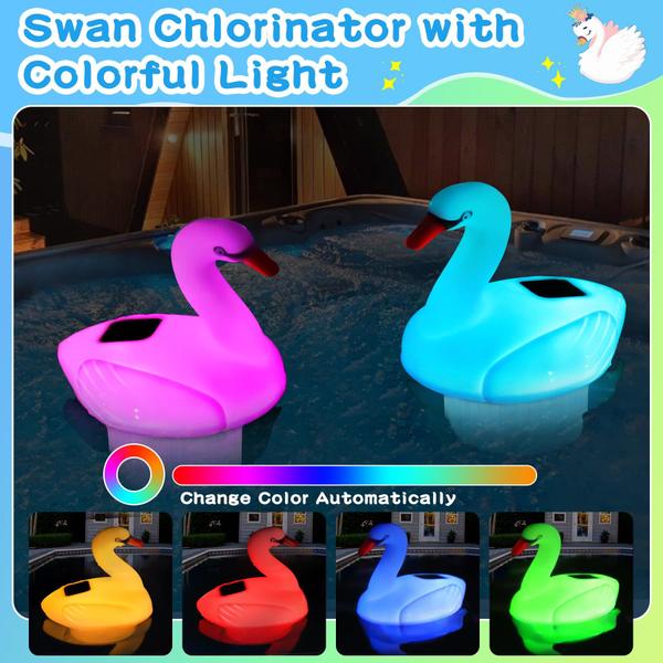 Imagem de Pool Chlorine Floater FineBud Solar Swan com luz