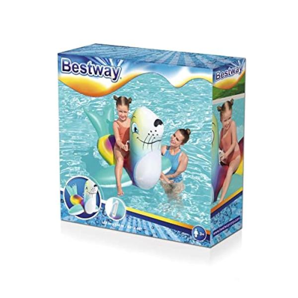 Imagem de Pool Float Bestway Seal Kids inflável Ride-On com alças