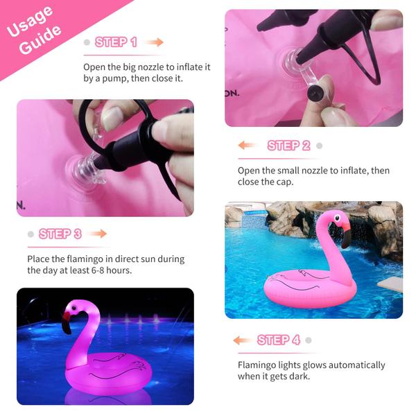 Imagem de Pool Float Flamingo FlyfreeU inflável com luzes solares 42cm