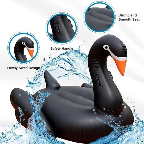 Imagem de Pool Float Giant Swan Vercico inflável para adultos e crianças