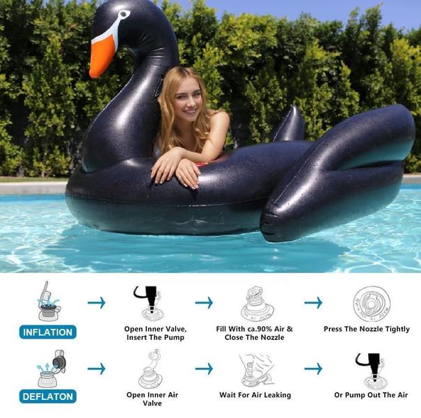 Imagem de Pool Float Giant Swan Vercico inflável para adultos e crianças