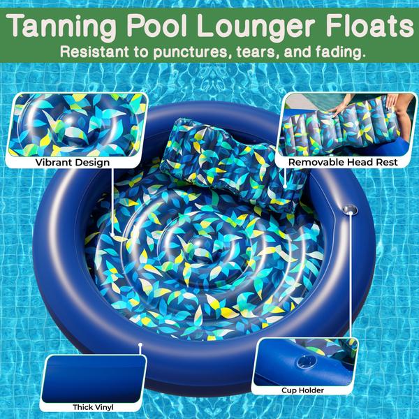 Imagem de Pool Float JAMBO Enorme espreguiçadeira de bronzeamento redonda 193 cm