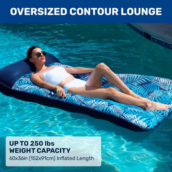 Imagem de Pool Float Lounge Aqua Oversize Contour Blue Ferns Adult