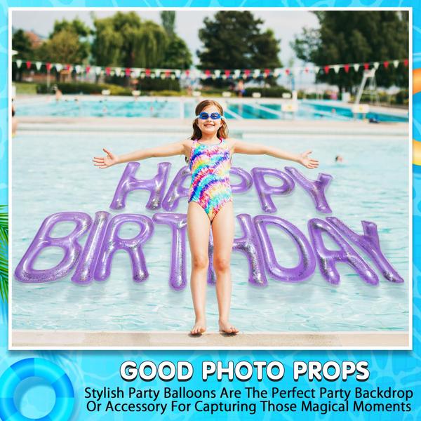 Imagem de Pool Float Shappy Happy Happy Birthday 20" letras roxas