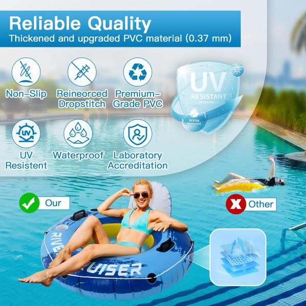 Imagem de Pool Floats Sunrio New River Tube com encosto e porta-copos