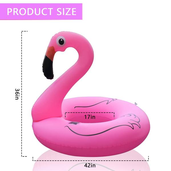 Imagem de Pool Floats Tepoal inflável Flamingo com luzes de energia solar