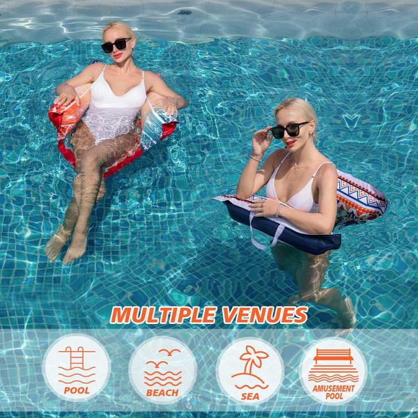 Imagem de Pool Floats WERNNSAI Adults, pacote com 2 unidades de tecido inflável, estilo boho