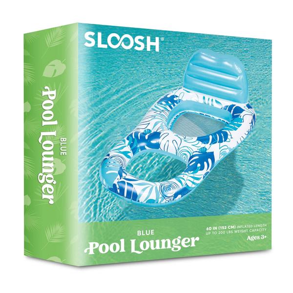 Imagem de Pool Lounge Float Sloosh para adultos inflável com porta-copos azul