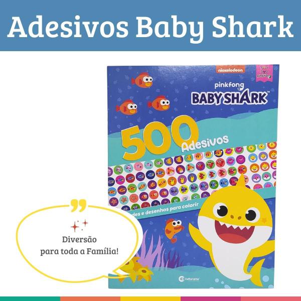 Imagem de POP 500 Adesivos Baby Shark Passatempo e Colorir Culturama