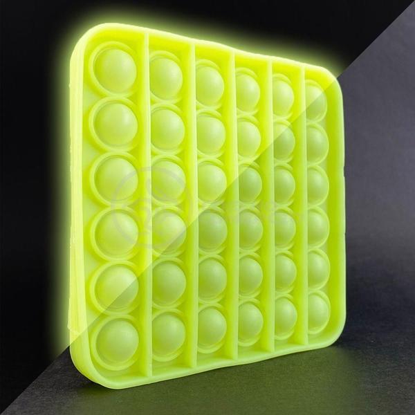 Pop It Brilha No Escuro Quadrado Anti Stress Amarelo - SMART BRACELET Imagem de Pop It Brilha No Escuro Quadrado Anti Stress Amarelo