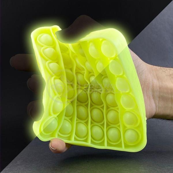 Pop It Brilha No Escuro Quadrado Anti Stress Amarelo - SMART BRACELET Imagem de Pop It Brilha No Escuro Quadrado Anti Stress Amarelo