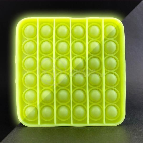 Pop It Brilha No Escuro Quadrado Anti Stress Amarelo - SMART BRACELET Imagem de Pop It Brilha No Escuro Quadrado Anti Stress Amarelo