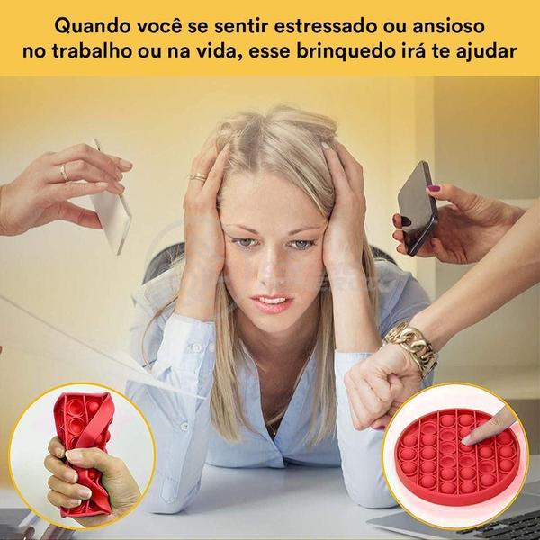 Imagem de Pop It Circular Anti Stress Estourar Bolha Sensor Vermelho