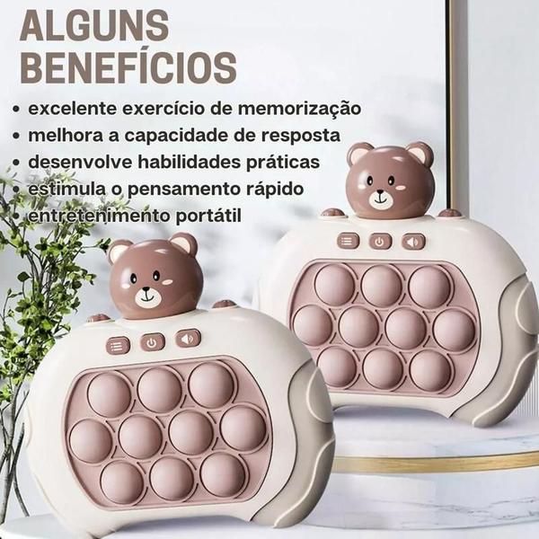 Imagem de Pop It Eletronico Fidget Brinquedo De Apertar Anti StressBichinhos Urso