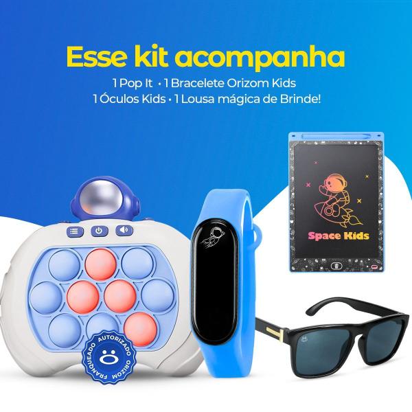 Imagem de Pop it eletronico + lousa magica led lcd + relogio + oculos criança pulseira ajustavel azul menino