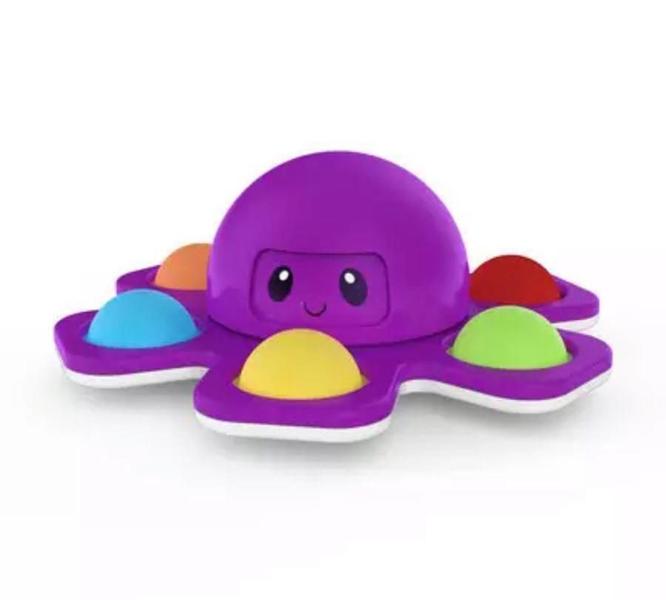 Imagem de Pop It Fidget Toy Bubble Polvinho Roxo 2 Em 1 Hand Spinner