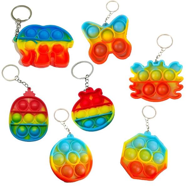 Pop It Fidget Toy Chaveiro Anti Stress Relaxante Colorido - Luvizama Imagem de Pop It Fidget Toy Chaveiro Anti Stress Relaxante Colorido