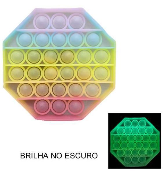 Pop It Fidget Toy Pop Fidget Sensorial Toy Brilha Escuro Imagem de Pop It Fidget Toy Pop Fidget Sensorial Toy Brilha Escuro