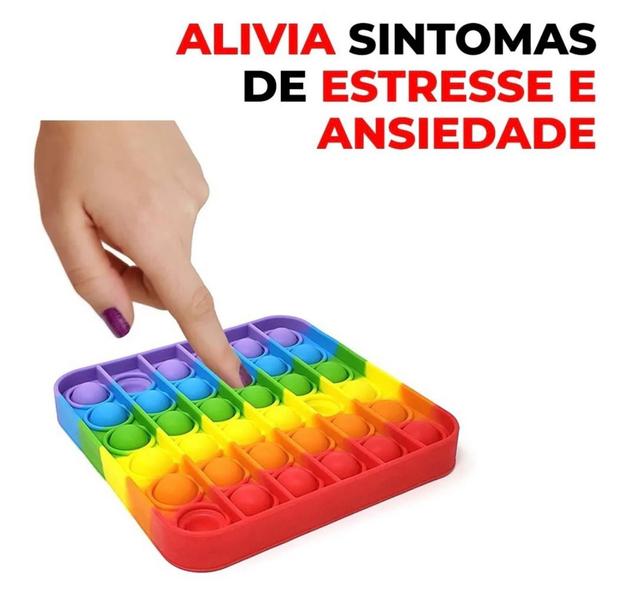 Imagem de Pop It Fidget Toys Brinquedo Bolhas Anti Stress Sensorial Colorido Peça Original 