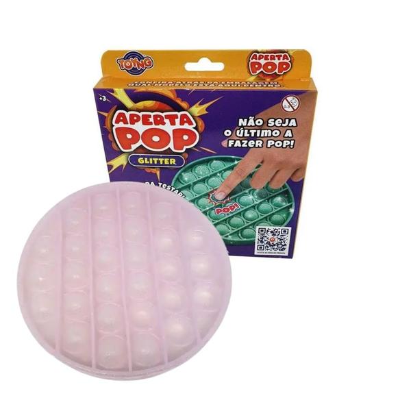 Pop It Glitter Aperta Pop Brinquedo - Toyng Imagem de Pop It Glitter Aperta Pop Brinquedo - Toyng