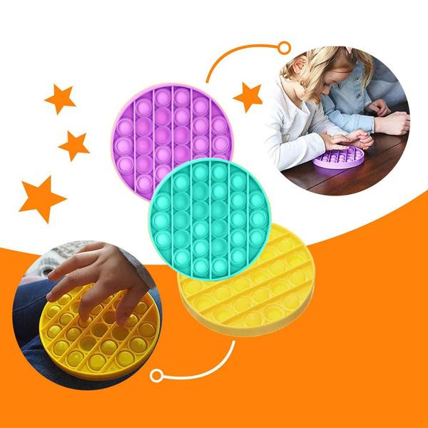 Imagem de Pop It Hand Sensorial Fidget Silicone Laranja Bolha