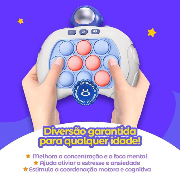 Imagem de Pop it mini game eletrônico anti estresse infantil vários modos e níveis divertido e satisfatório