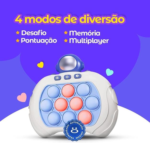 Imagem de Pop It Mini Game Eletrônico Antiestresse Infantil - Diversão com Vários Modos e Níveis Satisfatórios para Todas as Idades!