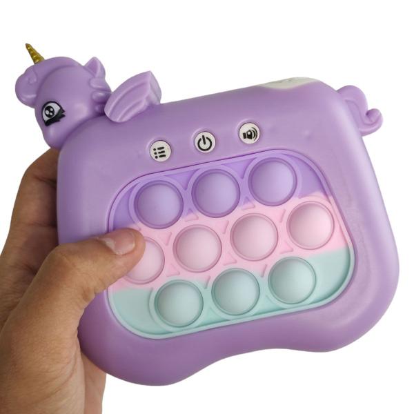 Imagem de Pop It Mini Game Unicornio 4 Modos Som Luzes Jogo Relaxante Portatil Anti Estresse Toys Crianças Fidget Sensorial