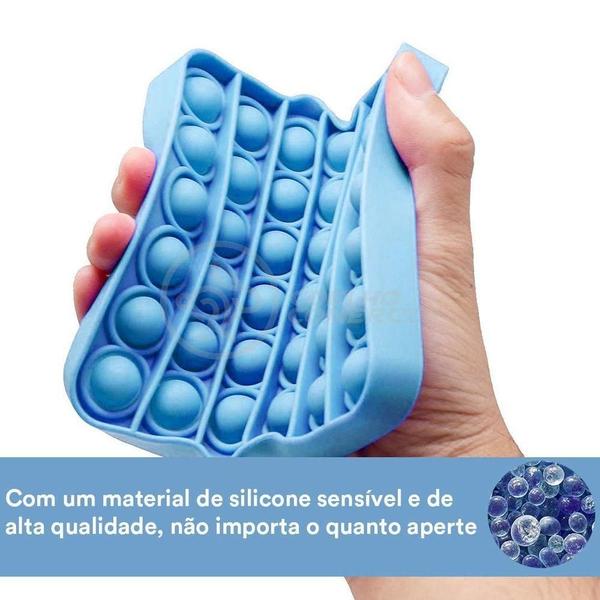 Imagem de Pop It Quadrado Fidget Toy Anti Stress Ansiedade - Azul Nº7