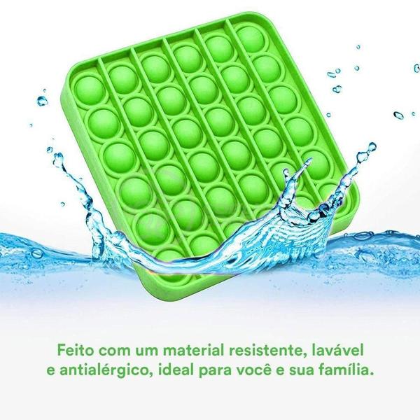 Imagem de Pop It Quadrado Fidget Toy Anti Stress Ansiedade - Verde Nº7