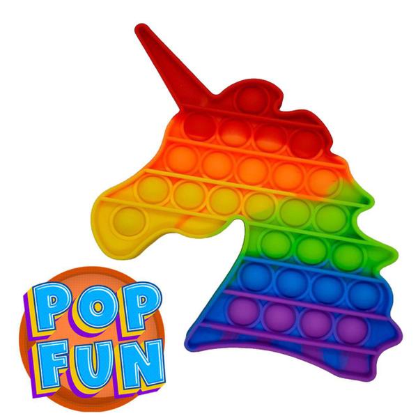 Pop It Unicórnio Yestoys Arco-íris Fidget Brinquedo Anti Stress - Pop Fun Imagem de Pop It Unicórnio Yestoys Arco-íris Fidget Brinquedo Anti Stress