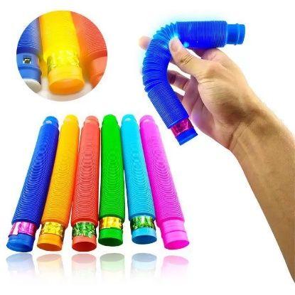 Imagem de Pop Tube Tubo Com Led Fidget Toy Descompressão Sensorial Anti Stress