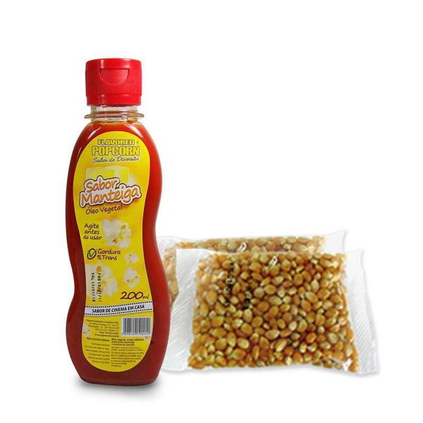 Popcorn Premium 200G + Óleo Vegetal Sabor Manteiga 200Ml - Flavored Popcorn Imagem de Popcorn Premium 200G + Óleo Vegetal Sabor Manteiga 200Ml