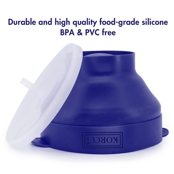 Imagem de Popper de pipoca de silicone para micro-ondas KORCCI BPA Free Blue