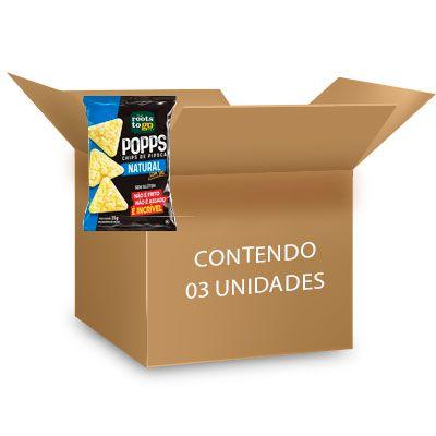 Imagem de Popps Chips De Pipoca Natural Com Sal Sem Glúten Roots To Go Contendo 3 Unidades De 35g Cada