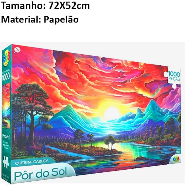 Imagem de Por do sol Brinquedo Educativo Quebra Cabeça 1000 PÇs