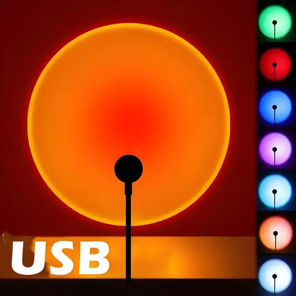 Imagem de Pôr Do Sol LED RGB USB Luz Celular Selfie Fotografia Projetor De Luz Neon Night Atmosphere Light