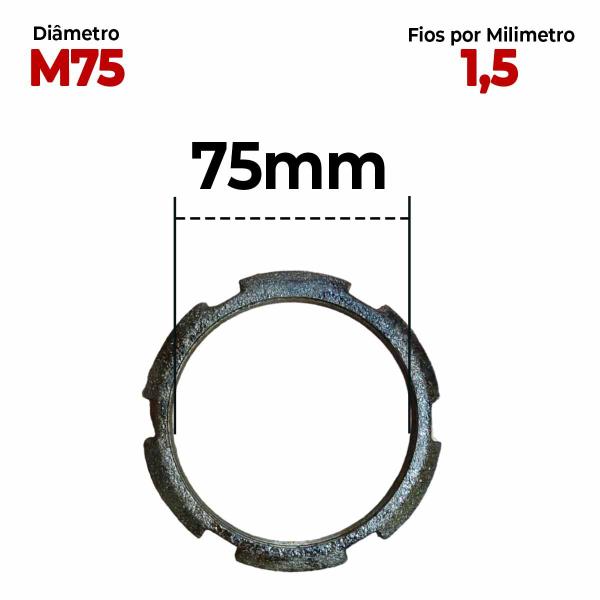 Imagem de Porca Carcaça do Diferencial 75mm Fio 1,5 Mercedes 10Pç