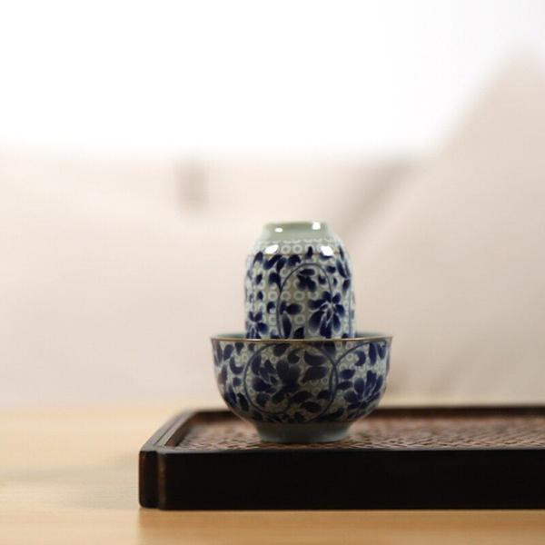 Imagem de Porcelana de porcelana azul e branca Wenxiang Cup Chinesa Kung Fu Cup Drinkware Xícaras