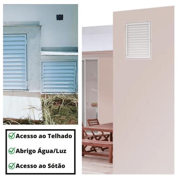 Imagem de Porta Alçapão Alumínio Branco Venezianas Ventiladas Linha