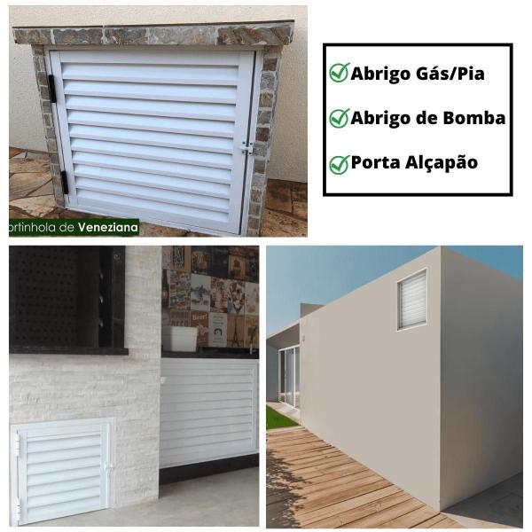 Imagem de Porta Alçapão Alumínio Branco Venezianas Ventiladas Linha