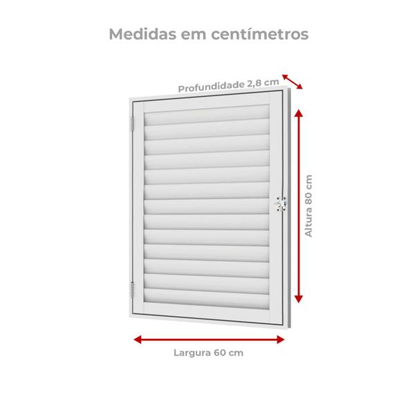 Imagem de Porta Alçapão Laminada em Alumínio Branco 60cm x 80cm  Vitrolar 